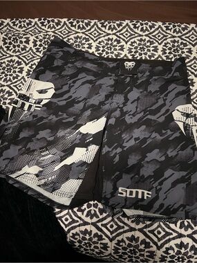 Venum Men's Black & Gray Camo MMA Performance Shorts